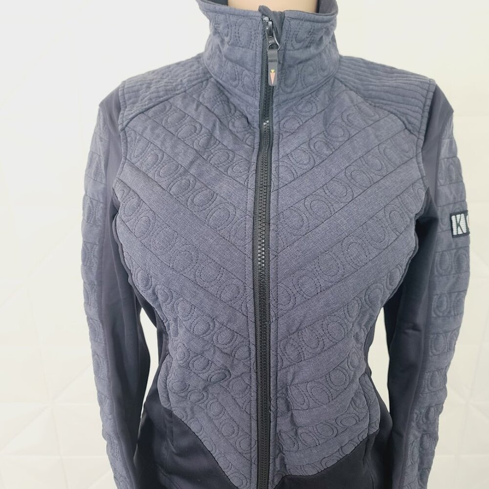 Kerrits Women's Navy Black Long Sleeve Spiral Quilted Winter Riding Jacket Sz S - Picture 5 of 7